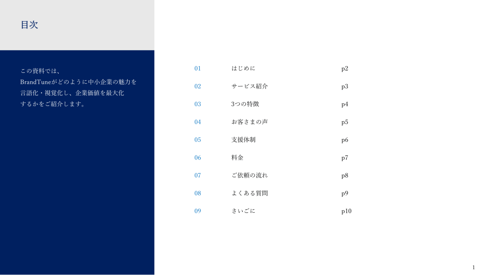 【パワーポイント】「目次」の無料テンプレート|登録不要