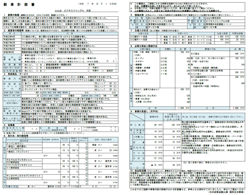 【記入例・テンプレート付き】パン屋の創業計画書を徹底解説