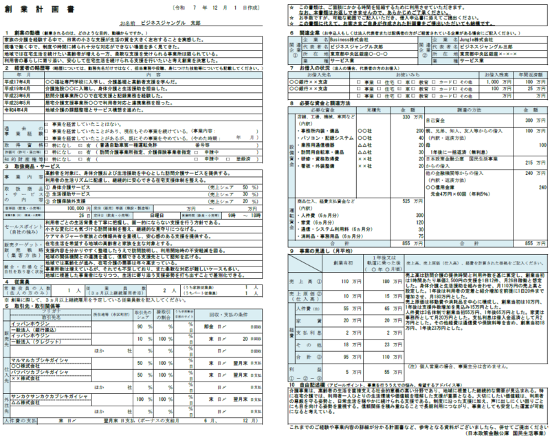 【記入例・テンプレート付き】介護事業の創業計画書を徹底解説