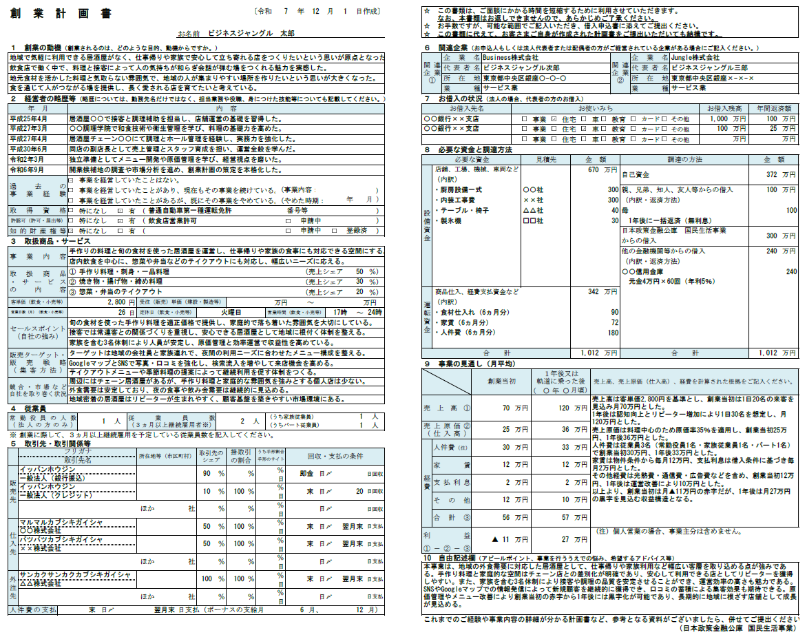 【記入例・テンプレート付き】居酒屋の創業計画書を徹底解説