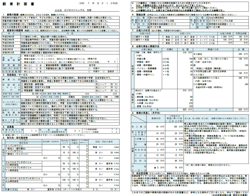 【記入例・テンプレート付き】放課後等デイサービスの創業計画書を徹底解説