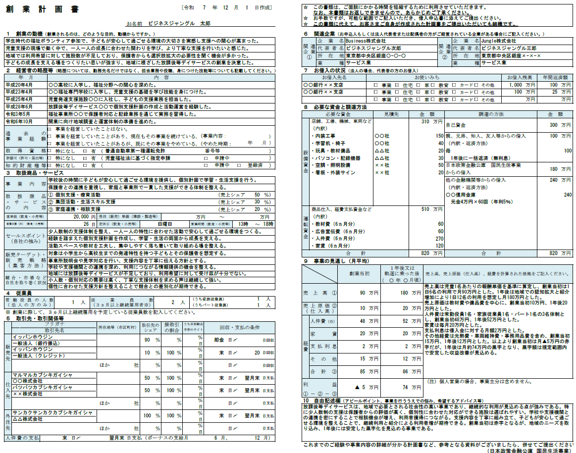 【記入例・テンプレート付き】放課後等デイサービスの創業計画書を徹底解説