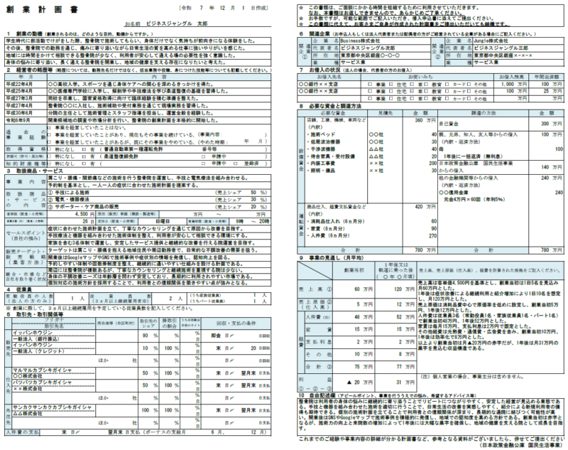 【記入例・テンプレート付き】整骨院の創業計画書を徹底解説