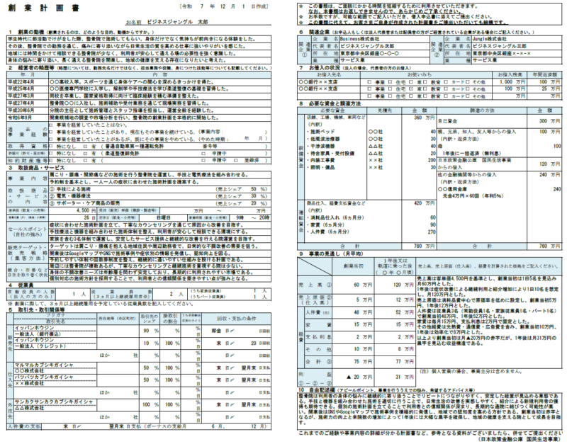 【記入例・テンプレート付き】整骨院の創業計画書を徹底解説