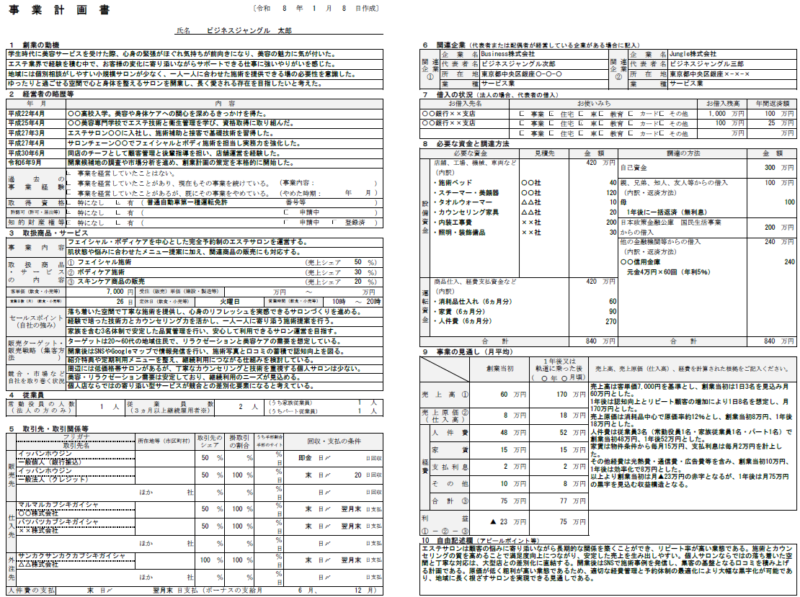 【記入例・テンプレート付き】エステサロンの事業計画書を徹底解説