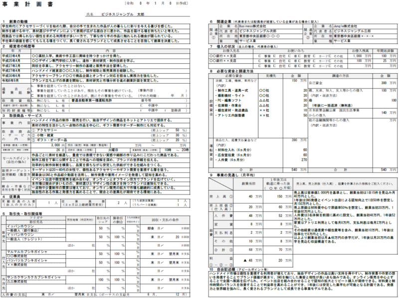 【記入例・テンプレート付き】ハンドメイド事業の事業計画書を徹底解説