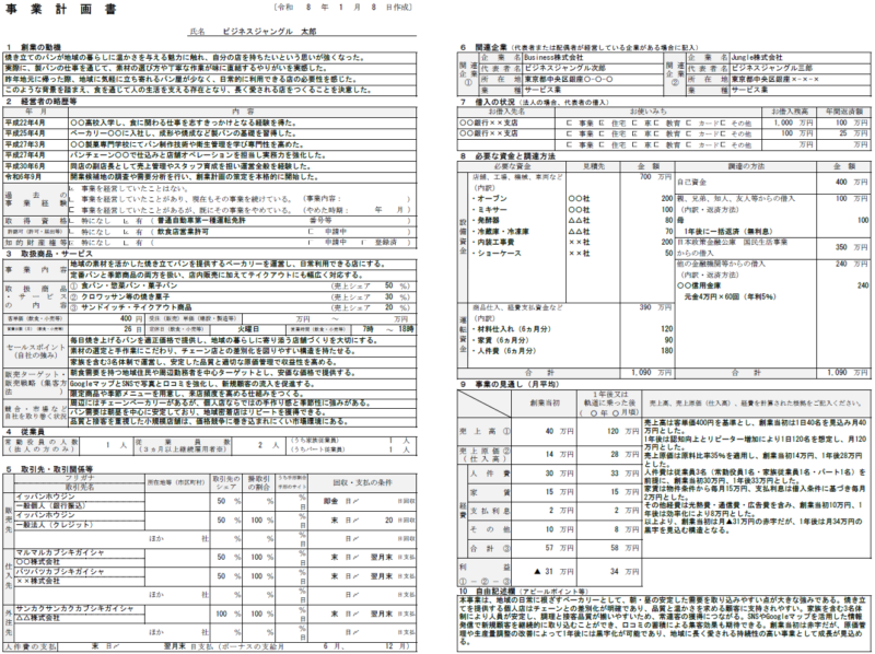 【記入例・テンプレート付き】パン屋の事業計画書を徹底解説