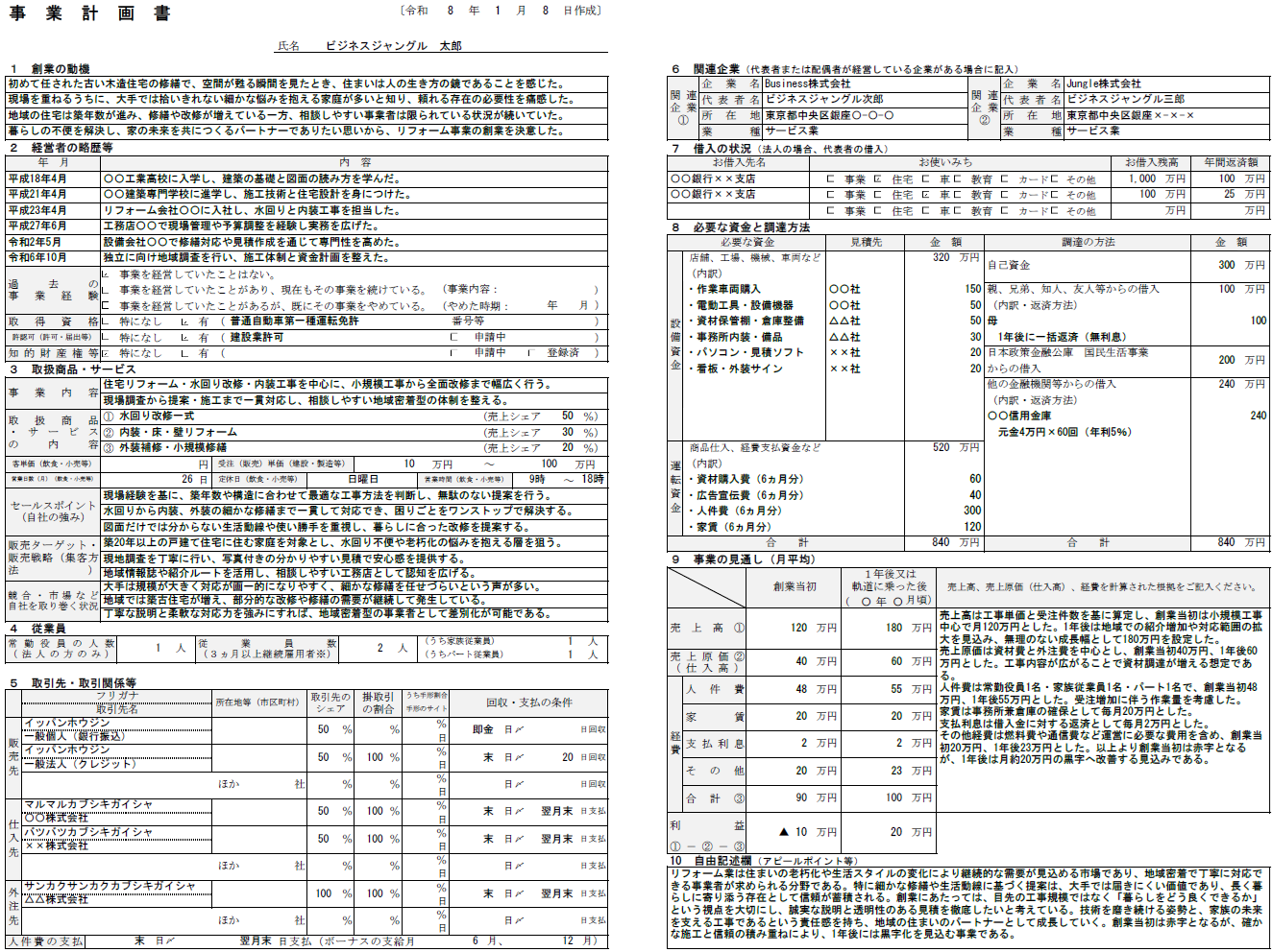【記入例・テンプレート付き】リフォーム業の事業計画書を徹底解説