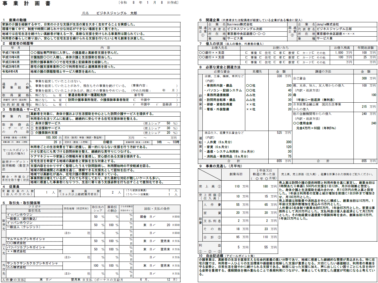 【記入例・テンプレート付き】介護事業の事業計画書を徹底解説