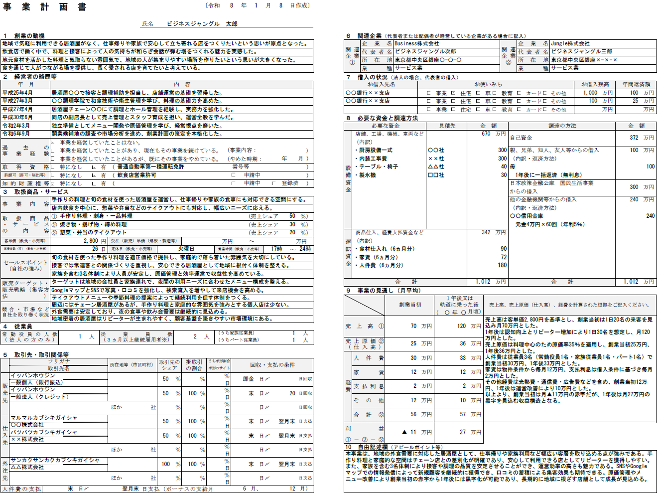 【記入例・テンプレート付き】居酒屋の事業計画書を徹底解説