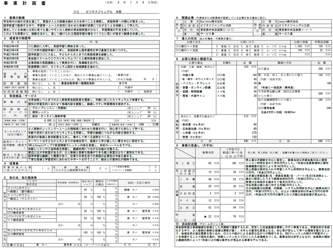 【記入例・テンプレート付き】英会話教室の事業計画書を徹底解説