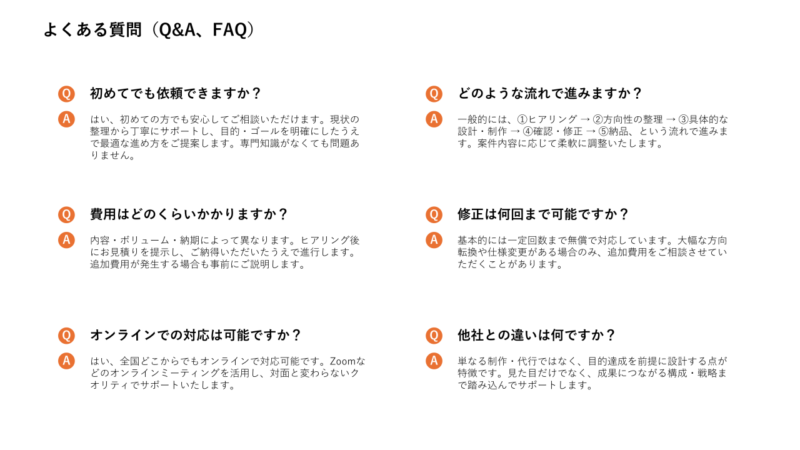【パワーポイント30選】「よくある質問(Q&A、FAQ)」の無料テンプレート|登録不要のデザイン集